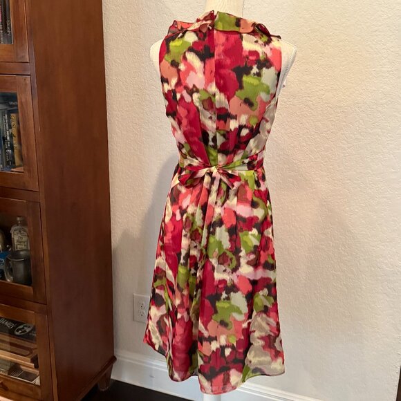 Ann Taylor LOFT Flowy Dress with Ruffle Collar - Picture 2 of 12